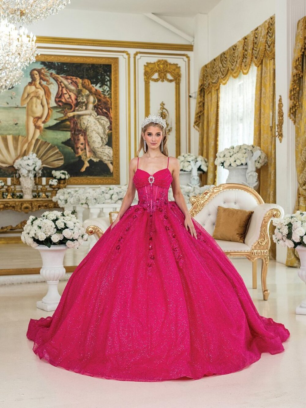 NEW FUCHSIA Evening Gown Floor Length Formal Elegant Stunning 1958